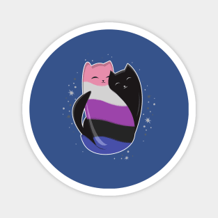 Genderfluid Cat LGBT Pride Flag Magnet